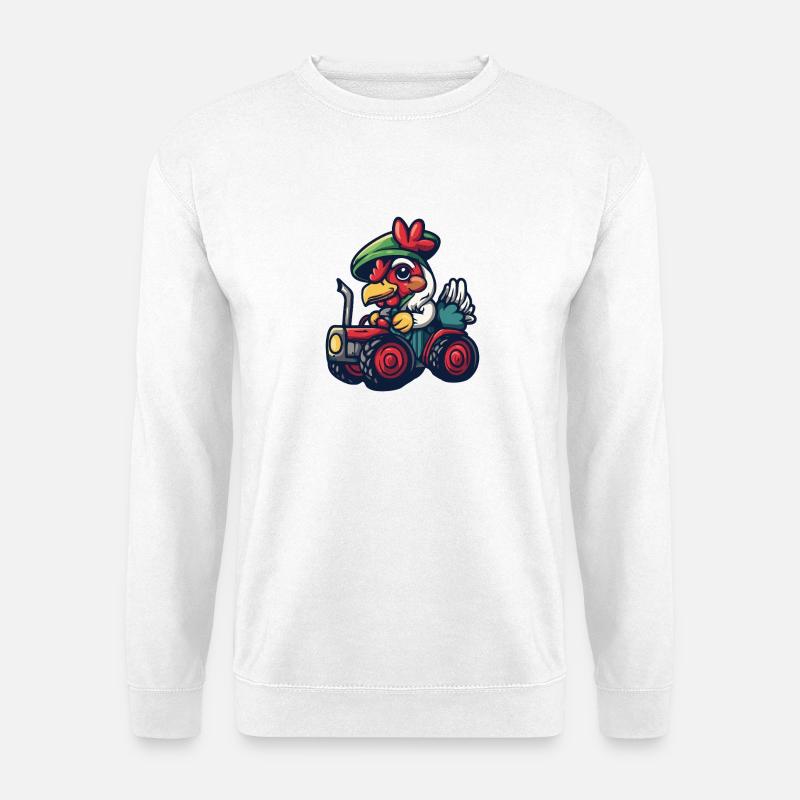 Hahn Traktor Farmer - Unisex Pullover - Weiß