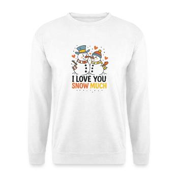 Romantische Schneemann-Liebe – Wintermotiv - Unisex Pullover - Weiß - Vorne