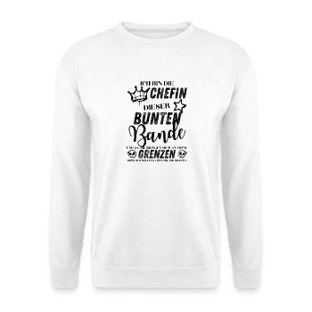 Anführerin der bunten Bande – Chefin Geschenkidee - Unisex Pullover - Weiß - Vorne