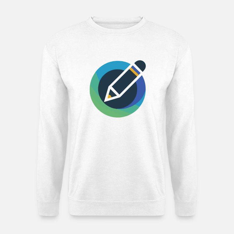 Abstraktes Bleistift-Emblem im Kreis - Unisex Pullover - Weiß