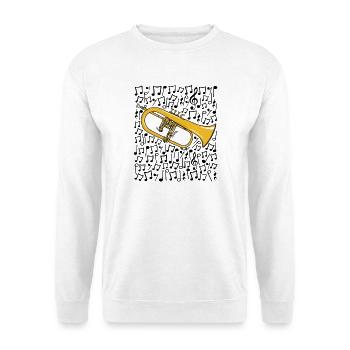 Notes musicales de bugle Corniste Musicien de cuivres - Sweat-shirt Unisexe - blanc - Devant