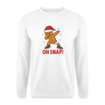 Dabbing Gingerbread Man Oh Snap! Xmas Design - Unisex Sweatshirt - white - Front