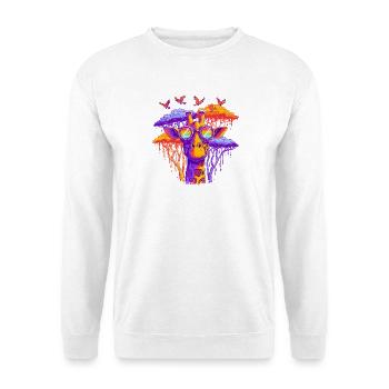 Fantasy giraffe with rainbow glasses - Unisex Sweatshirt - white - Front