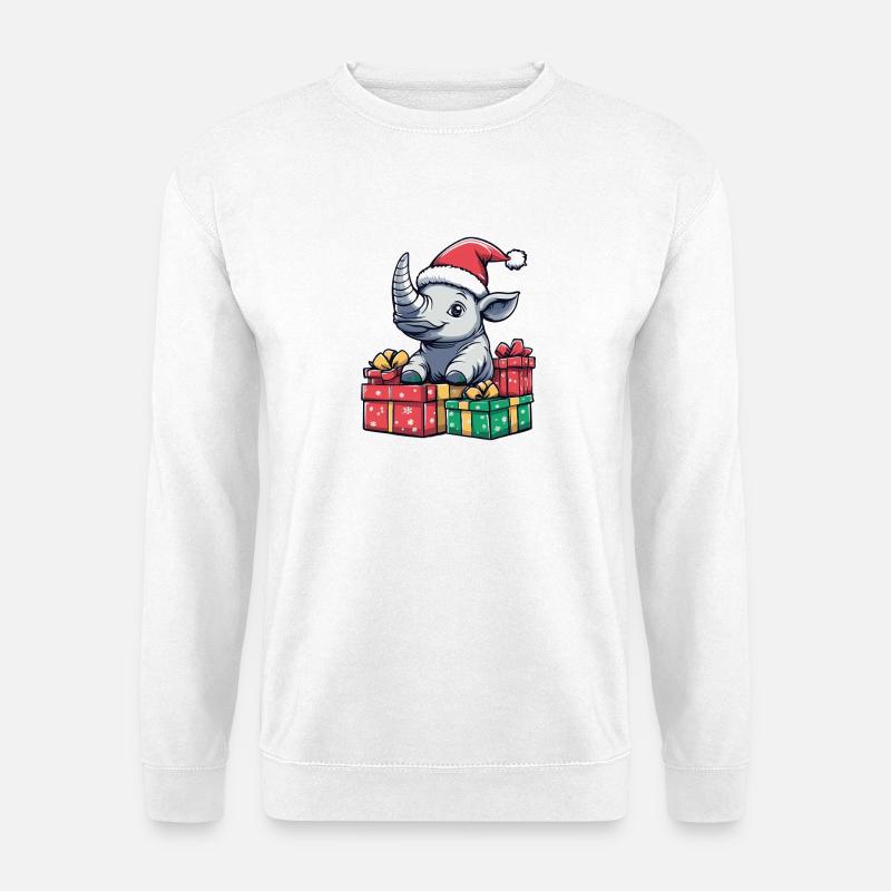 Nashorn Weihnachten Geschenke - Unisex Pullover - Weiß