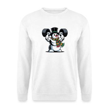 Strong Snowman Weightlifting Fitness Hivernal - Sweat-shirt Unisexe - blanc - Devant