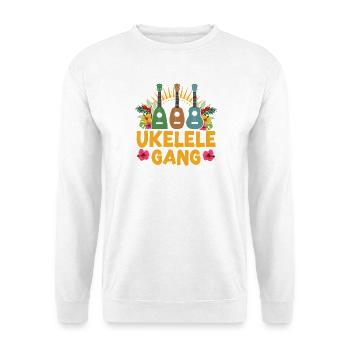 Hawaiian Ukulele Uke Ukulele Gang - Unisex Pullover - Weiß - Vorne - Alina (178cm) & Michal (187cm)