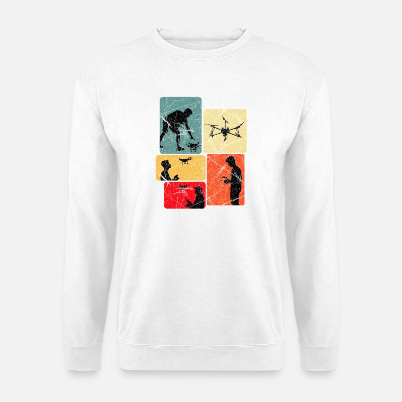 Drone Pilot Panels Art - Unisex Sweatshirt - white