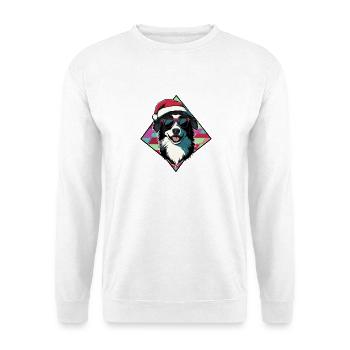 Santas Hund mit Sonnenbrille - Unisex Pullover - Weiß - Vorne