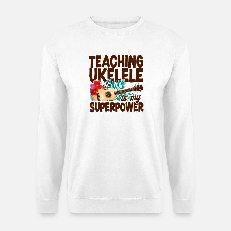 Hawaiian Ukulele Uke Teaching - Unisex Sweatshirt - white
