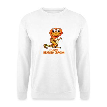 Cute Bearded Dragon Lover Funny Cartoon Lizard Art - Unisex Sweatshirt - white - Front