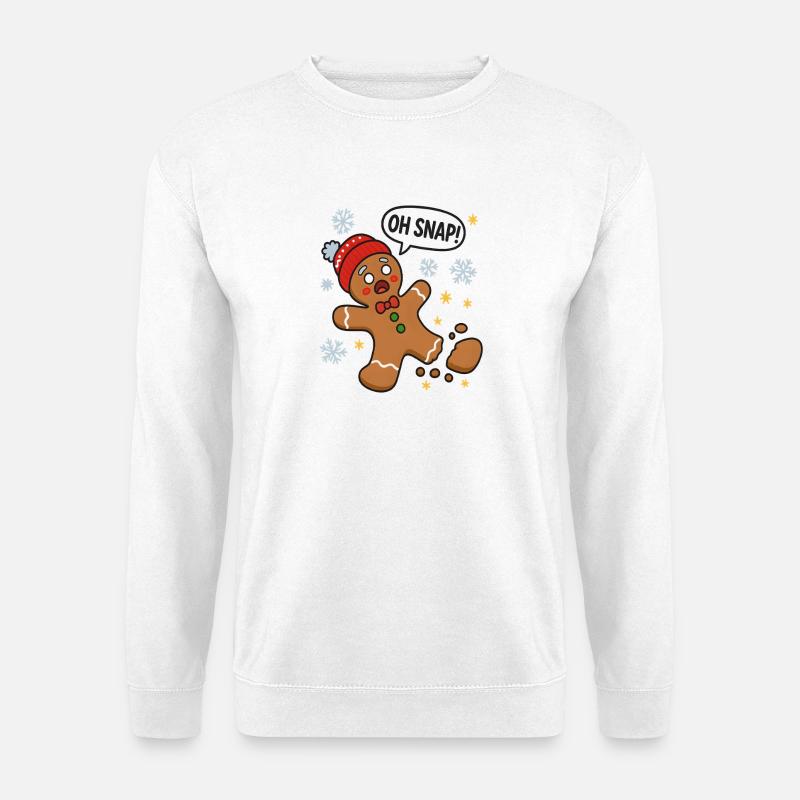 Oh Snap! Lustiger Weihnachts-Lebkuchen - Unisex Pullover - Weiß