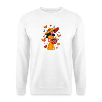 Fée du printemps avec panier de fleurs - Sweat-shirt Unisexe - blanc - Devant
