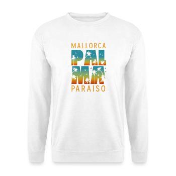 Palma Mallorca Paraiso Sunset Palmen Retro - Unisex Pullover - Weiß - Vorne