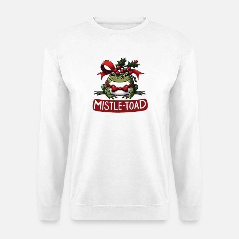 Gui et crapaud : jeu de mots drôle sur le crapaud de Noël - Sweat-shirt Unisexe - blanc