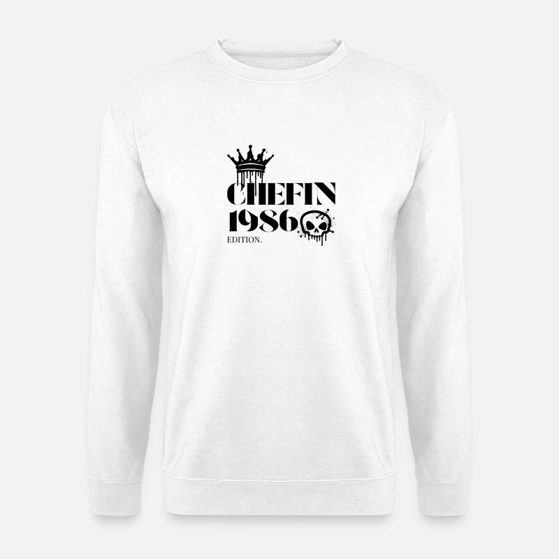 Chefin Edition 1986 – Lustiger Spruch - Unisex Pullover - Weiß
