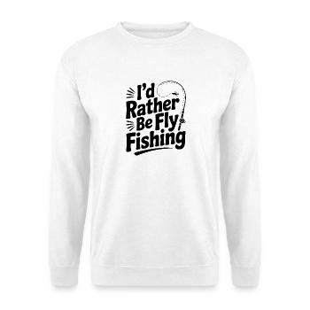 Je préférerais pêcher à la mouche - Sweat-shirt Unisexe - blanc - Devant