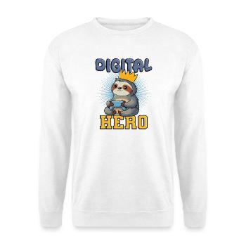 Faultier gaming - Unisex Pullover - Weiß - Vorne