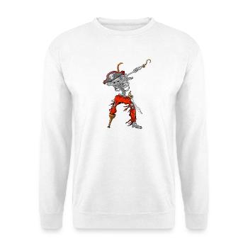 Dabbing Pirate Skeleton Funny Halloween Costume - Unisex Sweatshirt - white - Front