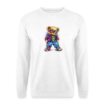 Neon Colorful Bear Rocker Outfit - Unisex Sweatshirt - white - Front
