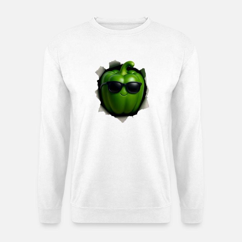 Grüne Paprika - Unisex Pullover - Weiß