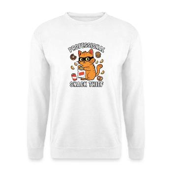 Professional Snack Thief Freche Lustige Katze - Unisex Pullover - Weiß - Vorne