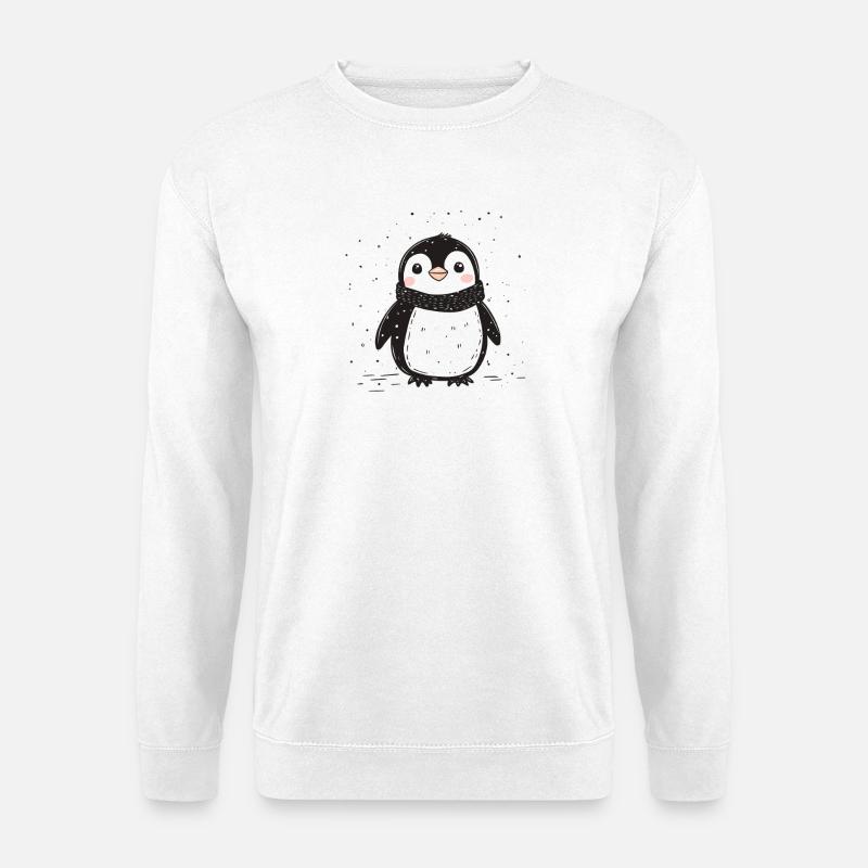 Frohe Pinguine, Süßer Weihnachtspinguin - Unisex Pullover - Weiß