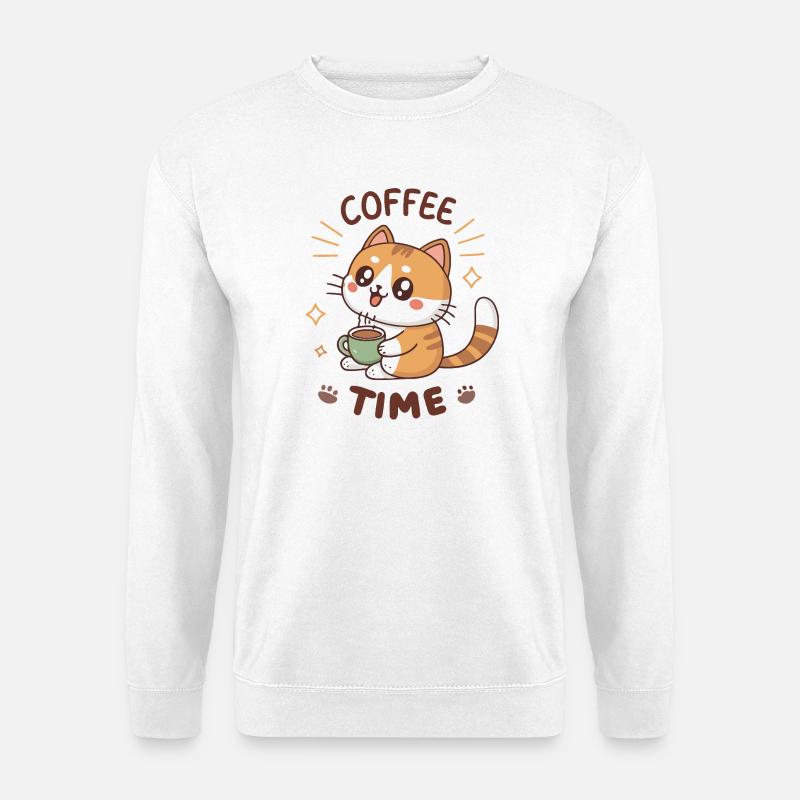 Süßer Kaffee-Latte-Kater - Unisex Pullover - Weiß