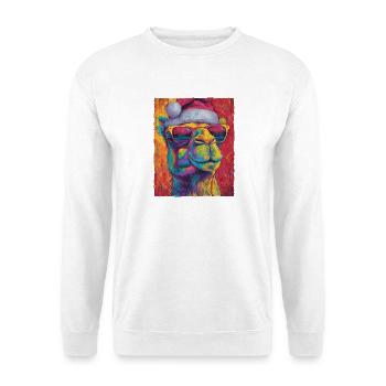 Kamel Weihnachten Porträt - Unisex Pullover - Weiß - Vorne