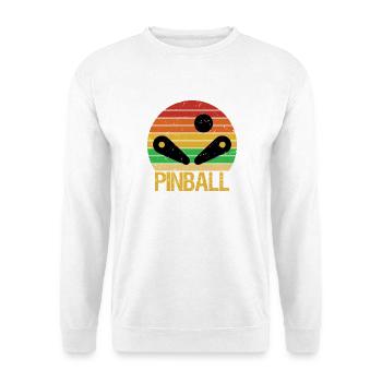 Vintage Pinball Funny Pinballer Machine Flippin - Unisex Pullover - Weiß - Vorne
