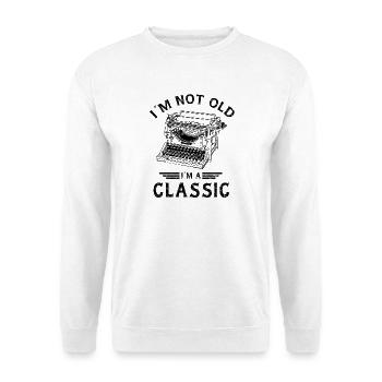 Conception d’art au trait pour machine à écrire vintage - Sweat-shirt Unisexe - blanc - Devant