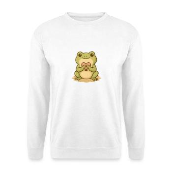 Kawaii Frog with Heart – Cute Frog - Unisex Sweatshirt - white - Front