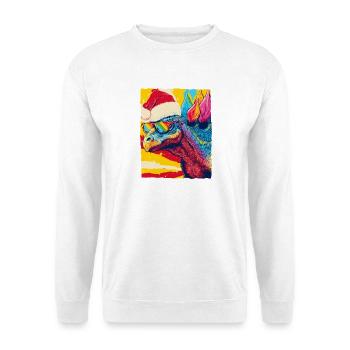 Portrait de Noël du stégosaure dinosaure - Sweat-shirt Unisexe - blanc - Devant