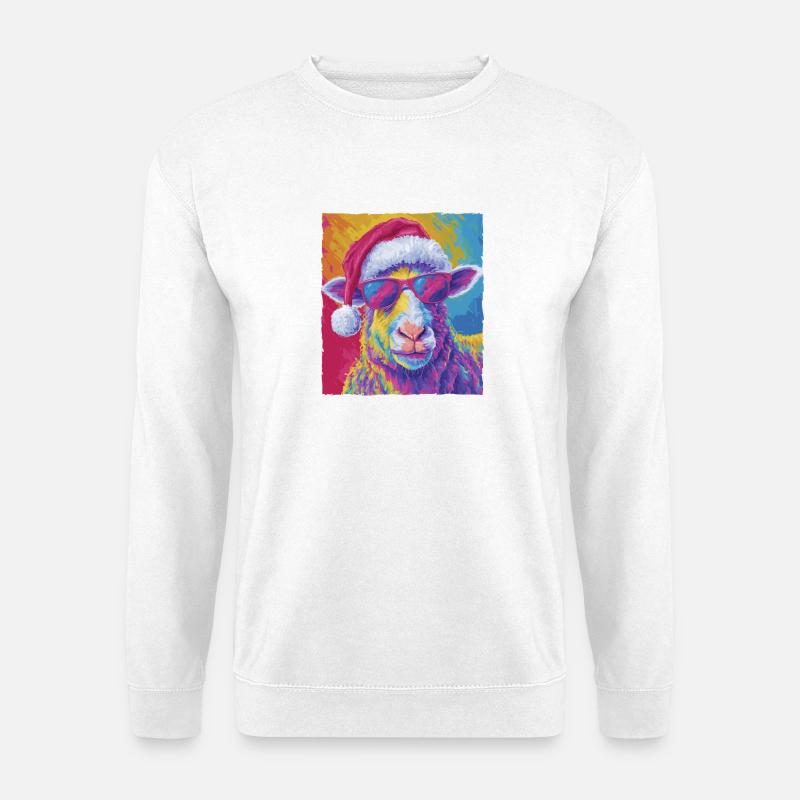 Schaf Weihnachten Porträt - Unisex Pullover - Weiß