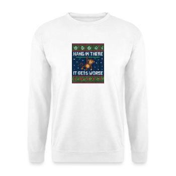 Halte durch, Affe hässliches Weihnachtstier - Unisex Pullover - Weiß - Vorne