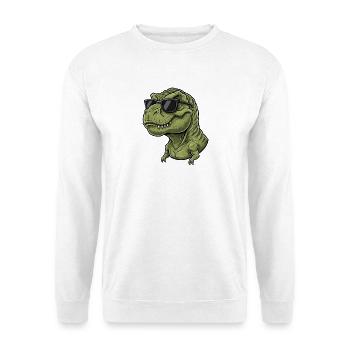 Lunettes de soleil de dinosaure de dessin animé T-Rex amusantes - Sweat-shirt Unisexe - blanc - Devant