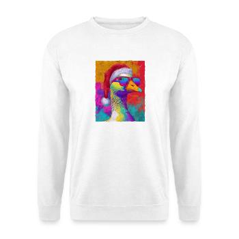 Portrait de Noël de l’oie - Sweat-shirt Unisexe - blanc - Devant