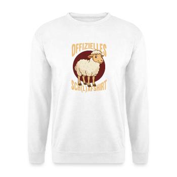 Offizielles Schlafshirt Schlafen Schaf - Unisex Pullover - Weiß - Vorne - Alina (178cm) & Michal (187cm)
