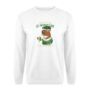 Ours de la Saint-Patrick avec de la bière - Sweat-shirt Unisexe - blanc - Devant