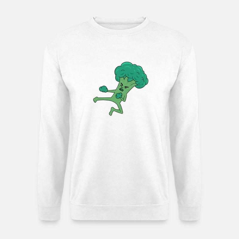 Broco Lee Martial Arts Kick lustiges Gemüseessen - Unisex Pullover - Weiß