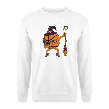 Dabbing Basketball Witch Lustiges Halloween-Sport-Fa - Unisex Pullover - Weiß - Vorne