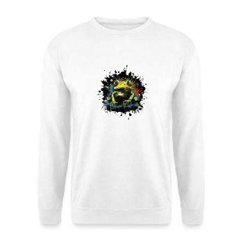 Farbklecks Frosch Neon Stil - Unisex Pullover - Weiß - Vorne
