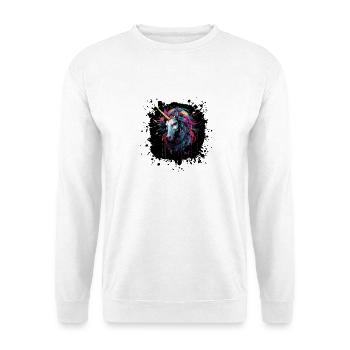 Art de licorne en éclaboussures de couleur - Sweat-shirt Unisexe - blanc - Devant