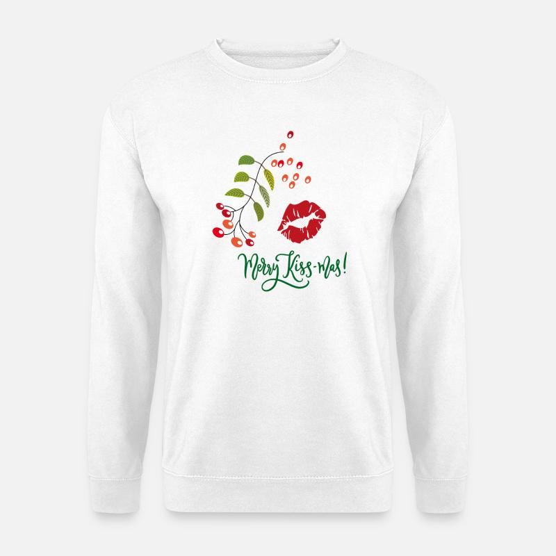 Merry Kiss-mas  Weihnachten - Unisex Pullover - Weiß