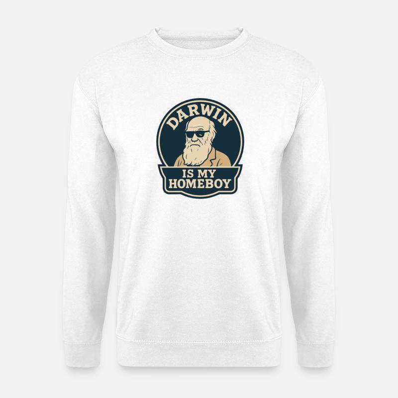 Charles Darwin Geschenk Natürliche - Unisex Pullover - Weiß