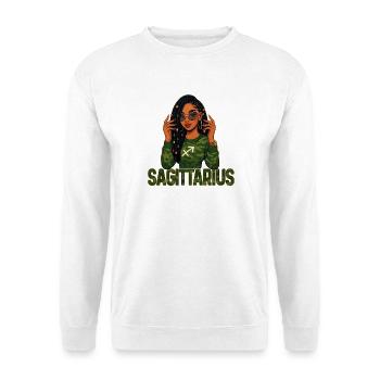 Schütze Königin – Loc Afro-Mädchen Freie Seele - Unisex Pullover - Weiß - Vorne