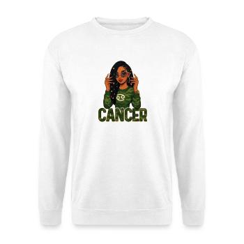 Cancer Queen – Fille afro avec un clin d’œil qui nourrit l’âme - Sweat-shirt Unisexe - blanc - Devant