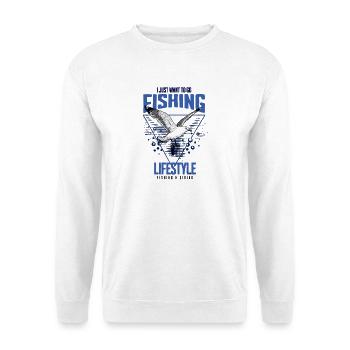 Fishing Lifestyle Design - Unisex Pullover - Weiß - Vorne