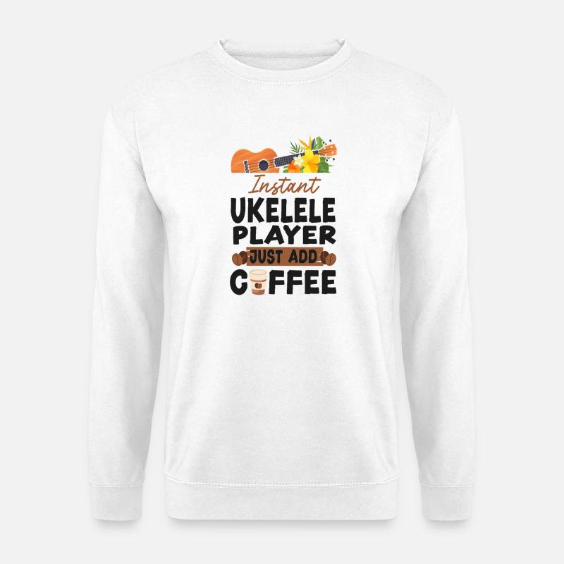 Hawaiian Ukulele Uke Coffee - Unisex Pullover - Weiß