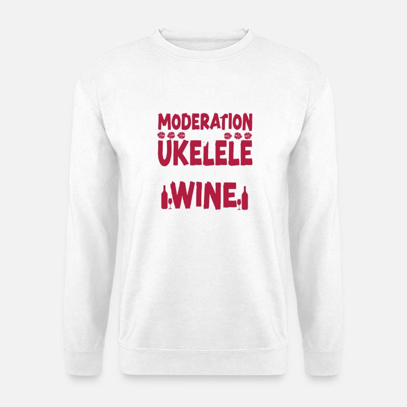 Hawaiian Ukulele Uke Wine - Unisex Pullover - Weiß