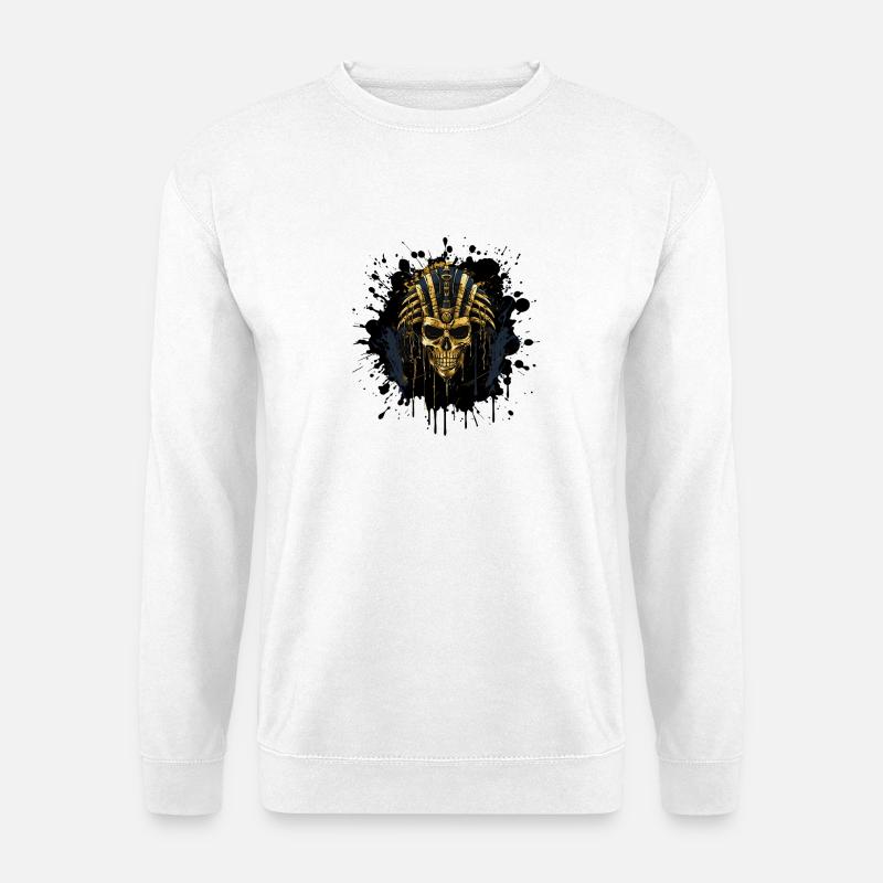 Goldener Schädel Pharao - Unisex Pullover - Weiß